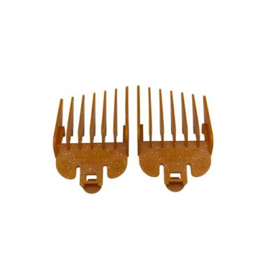 Imagem de Taper King Guide Combs 2.0 – Melhor qualidade, design atualizado para cortes de cabelo cônicos e desbotados em casa – Âmbar (#3 a #5) – Compatível com cortadores Wahl/Conair