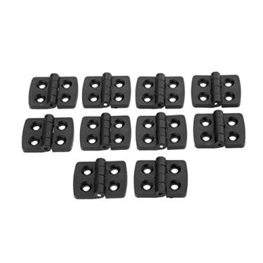 Imagem de 10 pcs 40 * 30mm porta da porta dobradiças preto mini plástico gaveta de nylon jóias caixa de madeira armário dobradiça para hardware de móveis YYDFPIIA