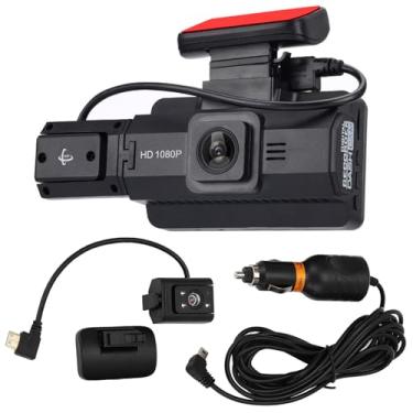 Imagem de Câmera Dupla Dash Tela IPS de 3 0 polegadas Gravação Frontal e Interna do Carro com Ângulo Amplo 170 Detecção Movimento em Loop Claro Gravador Disco Rígido no