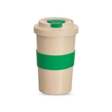 Imagem de Copo Ecológico de Fibra de Bambu e PP 450ml | Sustentável, Reutilizável com Pegador e Proteção de Bico em Silicone | Leve e Antivazamento (Verde)