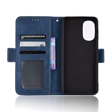Imagem de Capa com compartimento para cartão para Moto G82 5G Capa flip com suporte para Moto G82 5G Capa magnética retrô para celular carteira com compartimentos para cartão