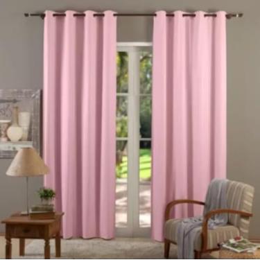 Imagem de Cortina Blackout PVC corta 100% a luz 2,80 m x 2,30 m para sala, escritorio, quarto COR: ROSA