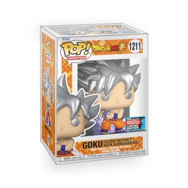 Imagem de Funko Pop! Anime: Dragon Ball Super - Goku (Ultra Instinto com Kamehameha) Boneco de vinil exclusivo da convenção de outono de 2022 com protetor de caixa
