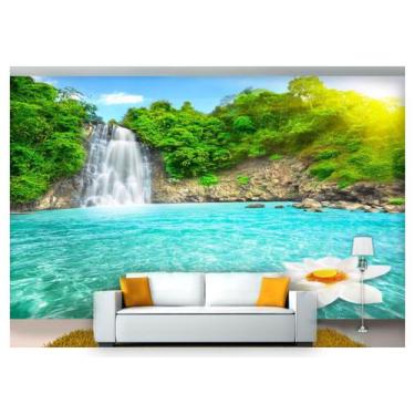 Imagem de Papel De Parede Cachoeira Natureza Mata 3D 6M² Nch139 - Você Decora