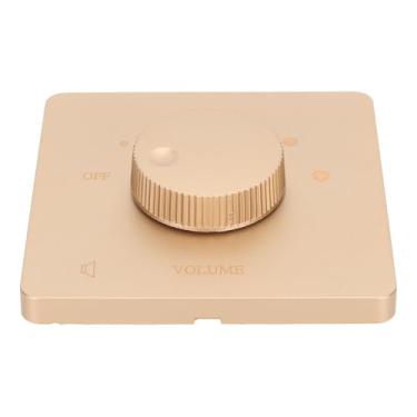 Imagem de Asixxsix Controle de Volume de 50 W, Botão de Ajuste de 5 Engrenagens Controlador de Volume para Alto-falantes Domésticos, Com Design Antiderrapante Material de PC Retardador de Chama (Ouro)