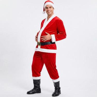 Imagem de Fantasia Papai Noel de Veludo e Luxo Adulta Masculina - Fantasias Caro