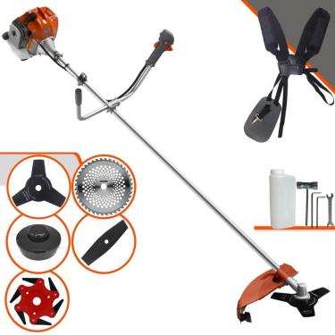 Imagem de Roçadeira Profissional Tekna RL520ACNTK À Gasolina 2 Tempos 52cc 2HP 9.000rpm Multifuncional Completa Com Carretel de Nylon e 4 Lâminas de Corte