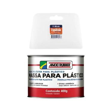 Imagem de Kit massa poliester para plástico + espatula - MAXI RUBBER