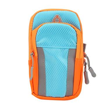 Imagem de Braçadeira esportiva bolsa de braço de corrida à prova d'água suporte de telefone para fitness ao ar livre e corrida ciano