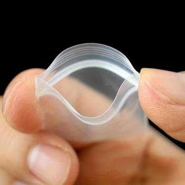 Imagem de Pacote com 100 sacos de joias transparentes, zíper autovedante, tamanhos variados para embalagem e armazenamento de joias