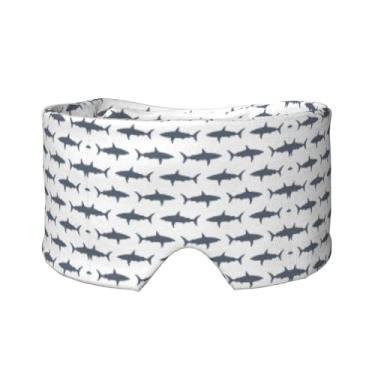 Imagem de Máscara protetora para olhos e orelhas com estampa de peixe e tubarão, respirável, ajustável, blecaute, confortável