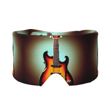 Imagem de Protetor de olhos e ouvidos com impressão de instrumento musical de guitarra baixo, respirável, ajustável, blecaute, venda, confortável