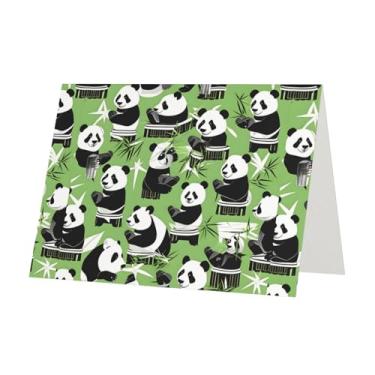 Imagem de SKKNT Cartões comemorativos com estampa de bambu panda para todas as ocasiões, convites de festa de aniversário de casamento, 12,7 x 15,2 cm