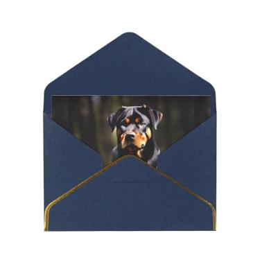 Imagem de SKKNT papel de parede rottweiler Cartões de felicitações para todas as ocasiões, convites de festa de aniversário de casamento, 12,7 x 15,2 cm