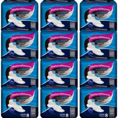Imagem de Absorvente Noturno Kit 12 Pacotes Naturalmente Max com Abas 96 Unidade
