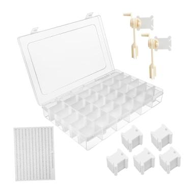 Imagem de Lilihuimaoyi Organizador de Linhas de Bordado, Caixa de Apetrechos de Pesca, Suporte com 36 Compartimentos, Enrolador de Bobina Transparente Removível para Costura