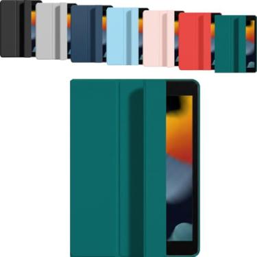 Imagem de Capa Magnética para iPad 10ª e 11ª Geração MSATech – Case Fino de Silicone Premium com Suporte Ajustável, Função Sleep/Wake Automática e Proteção Translúcida Compatível com Modelos A16 (Verde)