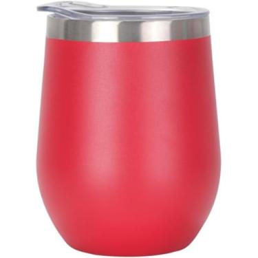 Imagem de Copo Térmico de Aço Inoxidável, 350ml, Tampa Hermética, Cor Branca, Design Moderno, para Café e Bebidas vermelho