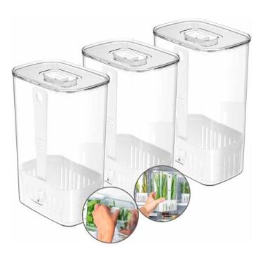 Imagem de Kit 3 Organizador De Temperos Clear Fresh 2,3l Cozinha Geladeira - Ou
