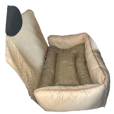 Imagem de Kit 2 Peças Protetor de Banco e Colchonete Veicular Toddy Grande 75cm x 55cm Liso (Avelã)