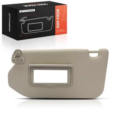 Imagem de A-Premium Viseira solar do lado esquerdo do motorista compatível com Nissan Pathfinder 2019 2020 - sem luz de penteadeira, sem espelho de penteadeira, sem teto solar, cor cinza