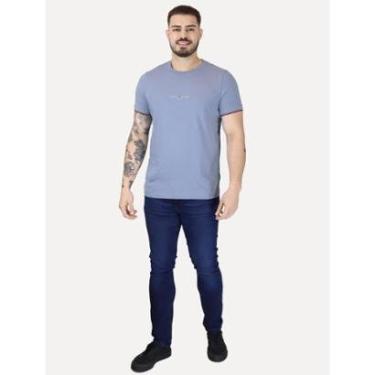 Imagem de Camiseta Tommy Hilfiger Masculina Slim Fit Logo Tipped Azul Médio-Masculino