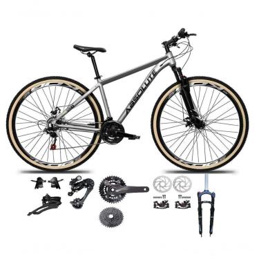 Imagem de Bicicleta Aro 29 Absolute Nero 5 Kit 2x9 Gta Sunrun K7 Freio A Disco Garfo Com Trava Mtb cinza Tam: 23