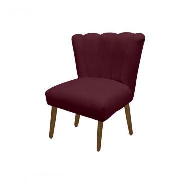 Imagem de Cadeira Pétala Flor Para Sala De Estar Penteadeira Salão Suede Bordô