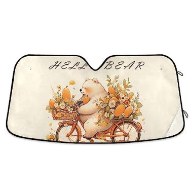 Imagem de Hello Bear Orange Fruit Flower Bike Auto Sun Shade, persiana de janela de carro, proteção UV de carro, para para-brisa