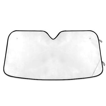 Imagem de Viseira de sol branca para para-brisas de carro, persianas de carro para janelas dianteiras, protetor solar de proteção solar para para-brisas de carro