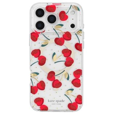 Imagem de Kate Spade New York Capa para iPhone 17 Pro - Compatível com MagSafe - Capa de telefone de designer - Cherry Dot Gems