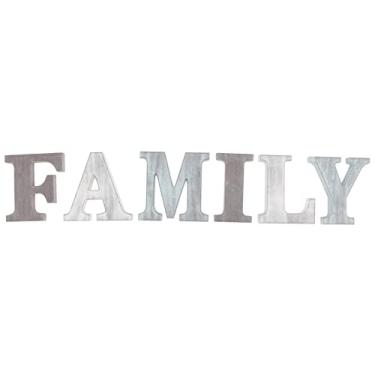 Imagem de CUOFYUNL Ornamentos de letras de madeira para família, enfeites de decoração de letras de madeira autônomas retrô angustiados