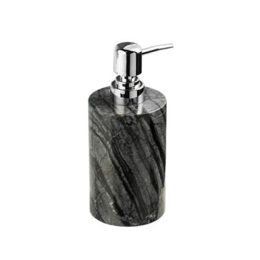 Imagem de Dispensador de sabonete, loção de bancada, frasco de bomba de pressão, xampu de mármore, dispensador de desinfetante para as mãos, 125 g/130 ml (preto)