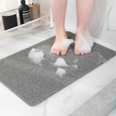 Imagem de Hargiis Tapete de banheira antiderrapante, tapete de chuveiro antiderrapante, tapetes de banheira de secagem rápida, tapete esfoliante para pés, tapete antiderrapante para banheira, piso, banheiro
