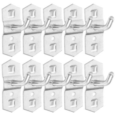 Imagem de PRETYZOOM 10 peças de ganchos utilitários para quadro de pegboard de metal para organizar ferramentas, joias e chaves para exibição de garagem, escritório e oficina