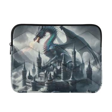 Imagem de Capa protetora para laptop Dragon Fog Castle, capa de transporte para escritório, bolsa feminina para computador de 33 a 35 cm
