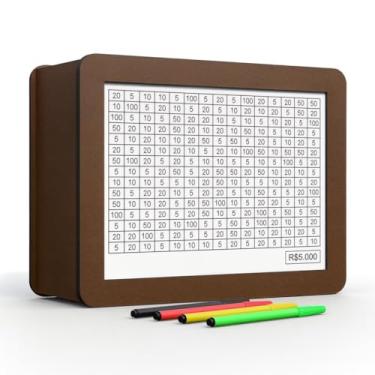 Imagem de Cofre Desafio Caixa Dinheiro De Madeira Método Japonês 1000 5000 10000 Mdf(R$5.000 - NOGUEIRA)