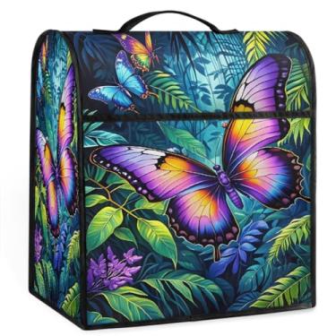 Imagem de Linda capa de misturador de auxílio de cozinha roxa borboleta para batedeira de 6 a 8 quartos auxiliares de cozinha resistentes à poeira capas protetoras de armazenamento capas de eletrodomésticos