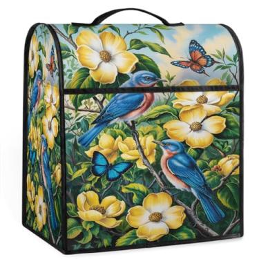 Imagem de Capa de misturador de flores de primavera pássaros para batedeira de 6 a 8 litros de auxílio de cozinha resistente à poeira capas protetoras de armazenamento capas de eletrodomésticos para máquina