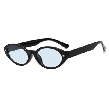 Imagem de Óculos de Sol com Armação Oval Estampada, Estilo Retrô Feminino, Óculos de Sol Masculinos para Dirigir, Proteção UV400