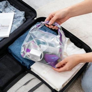 Imagem de Sacolas de Compras - Leves e Impermeáveis para Armazenamento Reutilizável,de Ombro e Tote de Praia Impermeável Transparente - para Uso Diário ao Ar Livre Caminhada Ciclismo Acampamento Viagem