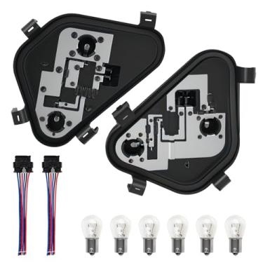Imagem de Dexepe Par de luz traseira traseira suporte de lâmpada soquete painel conector placa com chicote e lâmpadas para BMW Série 3 2012-2015 lado esquerdo do motorista direito do passageiro para 63217313043