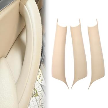 Imagem de BJchiwu 3 peças de acabamento de maçaneta de porta interior para BMW X5 F15 F85 (2014–2018) X6 F16 F86 (2015–2018), não pegajoso, não desmonte, instalação esquerda e direita, bege