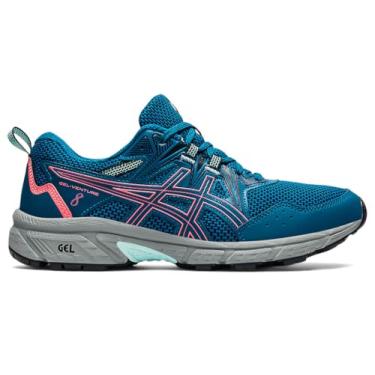 Imagem de ASICS Tênis de corrida feminino Gel-Venture 8, Azul-petróleo/coral ardente, 6.5