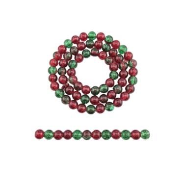 Imagem de DandS ltd Contas de vidro Crackle Lampwork para fabricação de joias, zoisite rubi, pulseiras vibrantes, colares, suprimentos de miçangas e kits de artesanato para joias artesanais, 80 peças 0,39