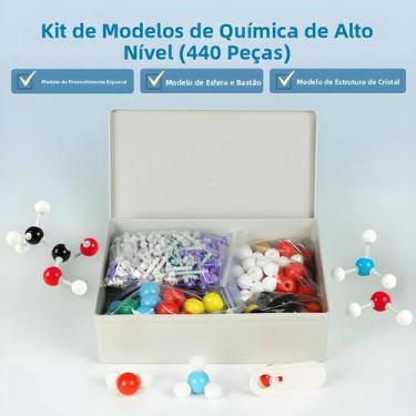 Imagem de Kit De Modelos Moleculares De Química Com 440 Peças, Atómos Inorgânico