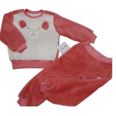 Imagem de Conjunto Bebê Menina Pelo Luxo Inverno Duplo Paraiso 14658, Rosa goiab