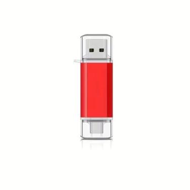 Imagem de Pen drive USB de interface dupla de 32 GB, cartão de memória USB e USB-C 2 em 1, transferência de alta velocidade para smartphones, tablets e computadores, armazenamento portátil de grande capacidade