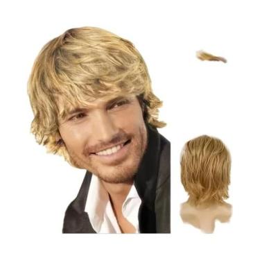 Imagem de Peruca Sintética Curta Preta Masculina Natural E Volumosa Resistente A