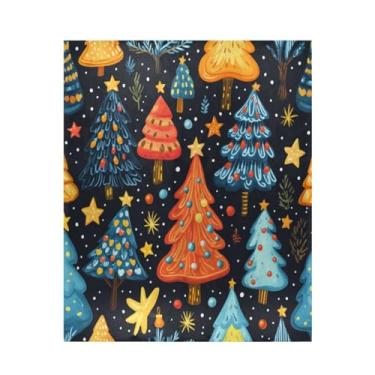 Imagem de Blueangle Cobertor de árvores de Natal com desenho animado supermacio, quente, aconchegante, leve para todas as estações, cobertor de lã para cama ou sofá, fácil de cuidar (127 x 152 cm) #431